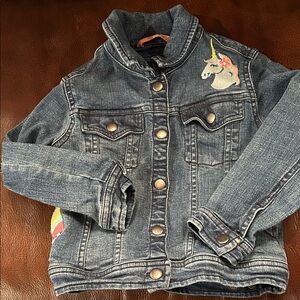 Hatley Blue Denim Jacket with Unicorn Design